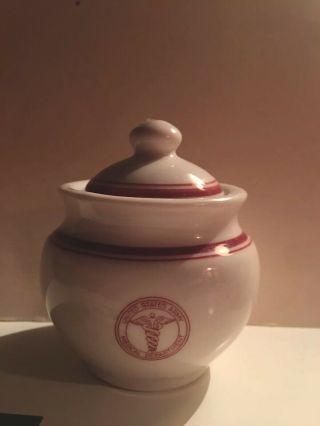 Vintage United State Army Medical Dept.  Ceramic Sugar Bowl Shenango China 2