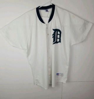Vtg Detroit Tigers Jersey Baseball Russell Athletic Made In Usa Sz Large