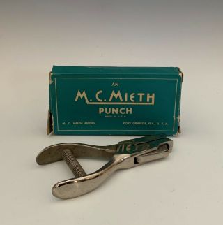 Vintage M.  C.  Mieth Conductor Hole Punch 45,  In Bpx