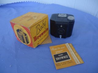Vintage Art Deco Kodak Baby Brownie Camera Bakelite Instructions Box
