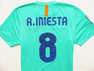Vintage Shirt Nike Fc Barcelona 8 A.  Iniesta Away 2010 - 11 Jersey S.  L (large)