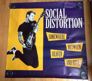 Vtg Social Distortion Somewhere Between Heaven & Hell 36x36 " Poster ‘92