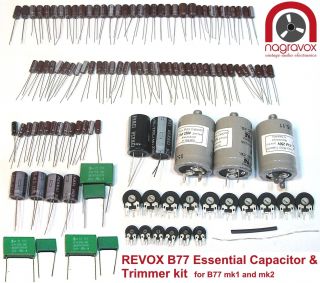 Revox B77 Mk1 & Mk2 Universal Tape Recorder Capacitor & Preset Pot Upgrade Kit