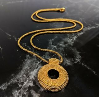Vintage Napier Fashion Jewellery Gold - Tone Necklace Pendant