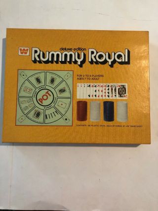 Vintage 1975,  Whitman,  Deluxe Edition Rummy Royal (chips,  Cards,  & Game Sheet)