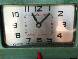 Acroprint Vintage Industrial Employee Time Clock with Key Model 1250R4 3