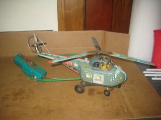 Vintage Alps Japan Tin Toy Helicopter Battery Operated Westland G - Amhk N.  57