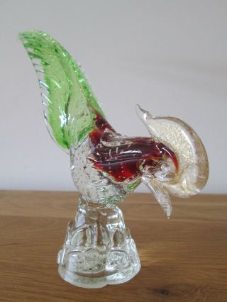 vintage Murano glass pheasant controlled bubble effect and gold speckles 3