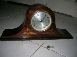 Vintage Session Mantel Clock W/key 8 Days Clock No 4