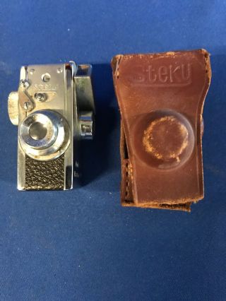 Vintage Steky 16mm Vintage Spy Camera With Anastigmat 25mm Lens Leather Case