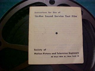Bell & Howell projector service - mans SOUND SERVICE TEST FILM 300 ft.  16mm 3