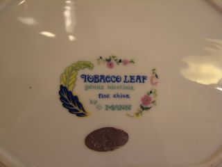 Vintage TOBACCO LEAF Mann Serving Plate Platter Japan genus nicotinia Mark 8.  25 