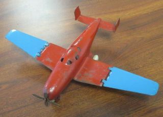 Vintage Wyandotte Pressed Steel Folding Wing Airplane Toy 6 - 1/4 "