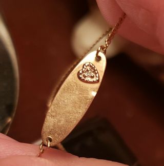 Dainty Vintage 14k Gold Bracelet/anklet With Tiny Stone