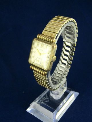 Vintage 1930 ' s Elgin Art Deco Gold Plated 15 Jewels Hand - Winding Men ' s Watch 2