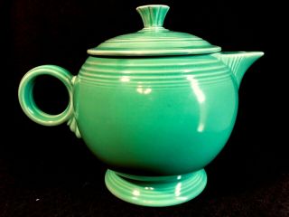 Vintage Fiestaware Green Teapot Large With Lid -
