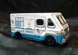 Vintage Mister Softee Ice Cream Friction Tin Truck 1960’s Advertising Toy 4