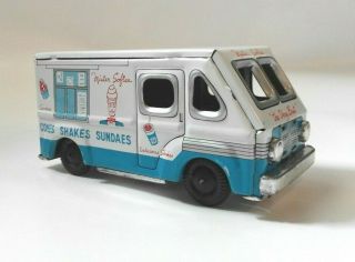 Vintage Mister Softee Ice Cream Friction Tin Truck 1960’s Advertising Toy 7