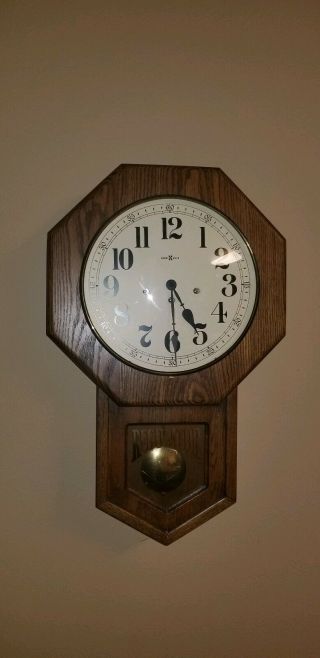 Vintage Howard Miller Regulator Wall Clock 8 Day W/key Westminster Chime