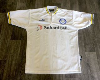 Leeds United Puma Packard Bell Vintage 1996/97 Home Football Shirt Small