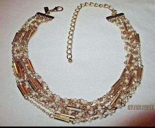 Vtg Inc Signed Gold Plated Luxury Multi - Strand Faux Pearl Estate Necklace 18 " In
