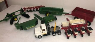 Vtg Ertl 1960s 1/16 Scale John Deere Spreader Plow Farm Tractor Equipment Toy