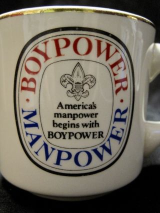 Vintage Boy Scout Boypower Manpower Coffee Mug Cup Scouting USA BSA 2
