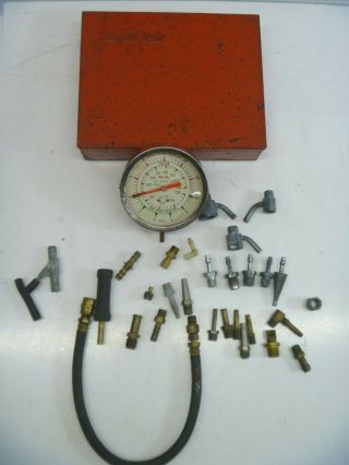 Vintage Snap - On Tools Vacuum/fuel Pump Pressure Gauge With Case