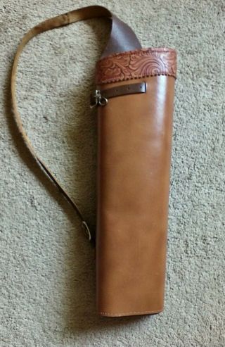 Vintage Leather Ben Pearson 847 Brown Archery Quiver Great Detail