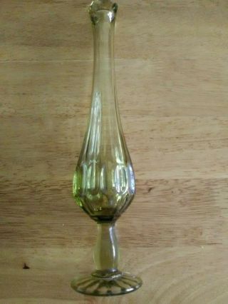 Vintage Fenton Art Glass Colonial Green Swung Vase 2