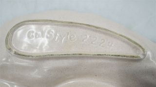 Vintage Mid - Century Cal Style 2224 Ceramic Leaf Serving Platter Centerpiece USA 5