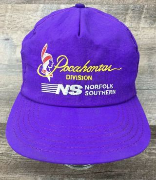 Vintage Norfolk Southern Railroad Pocahontas Division Embroidered Snapback Hat F