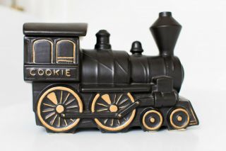 Vintage Mccoy Black Train Engine Cookie Jar " Mccoy Usa "