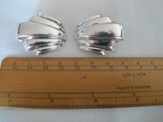 Vintage Mexican Sterling Silver Deco Style Earrings By Espinoza
