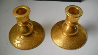 Vtg Tirschenreuth Bavaria Porcelain Heavy Gold Gilt Candlestick Candle Holders