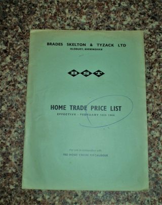 Brades Skelton & Tyzack Ltd,  1964 Price List