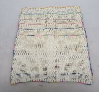 Vintage Crochet Pastel Rainbow 16 " X 11 " Rectangle Table Placemats Set Of 6