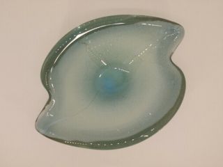 Heavy Vintage 50s Murano Cased Art Glass Bowl - Like A Wave Of Sea