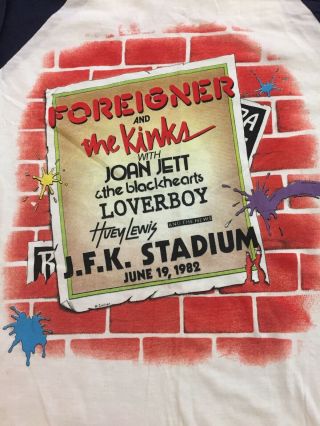 Foreigner,  The Kinks,  Joan Jett,  Loverboy,  Huey Lewis Vintage Concert T - Shirt
