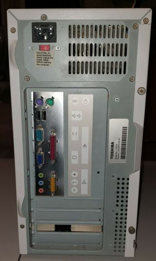 Toshiba V3100 Computer Tower (Powers On) / (NO HARDDRIVE) 4