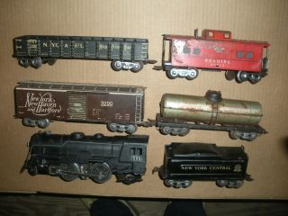 Vintage Marx O Gauge Tin Plate Train Set,  Transformer,  Partial Box