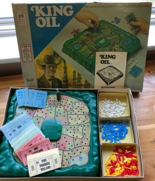 Vintage King Oil Board Game 1974 Mb 100 Complete Milton Bradley