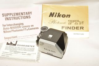 Nikon F Photomic Ftn Finder With Instructions & Card Plus
