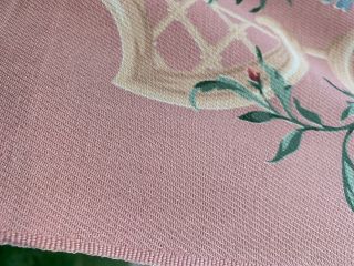 Vintage 40’s Salmon color Barkcloth Era Fabric Cabbage roses 2 7/8 yards 4