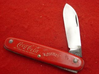 Vintage Colonial Usa 3 - 7/8 " Coca Cola Coke In Bottles Advertising Jack Knife