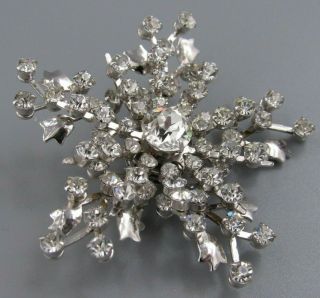 HIGH END Vintage Jewelry Stacked Prong Set Star BROOCH PIN Rhinestone O 2