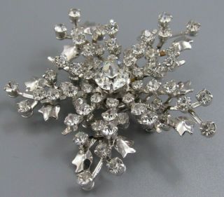 HIGH END Vintage Jewelry Stacked Prong Set Star BROOCH PIN Rhinestone O 3