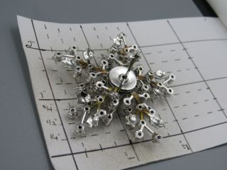 HIGH END Vintage Jewelry Stacked Prong Set Star BROOCH PIN Rhinestone O 4