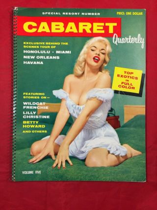 Vtg Cabaret Quarterly Mag 1956 Burlesque Nude Risqué Girls Jayne Mansfield Pinup