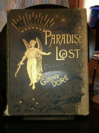 Rare 1800s Paradise Lost Milton W/52 Antique Art Print Engravings Gustave Dore
